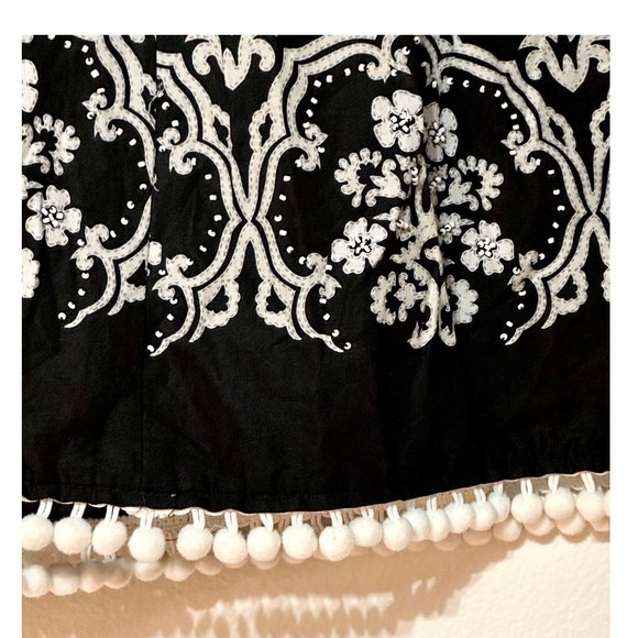 Black & White Skirt with Pom Pom Fringe Hem ~ Ann Taylor Loft - Picture 3 of 8